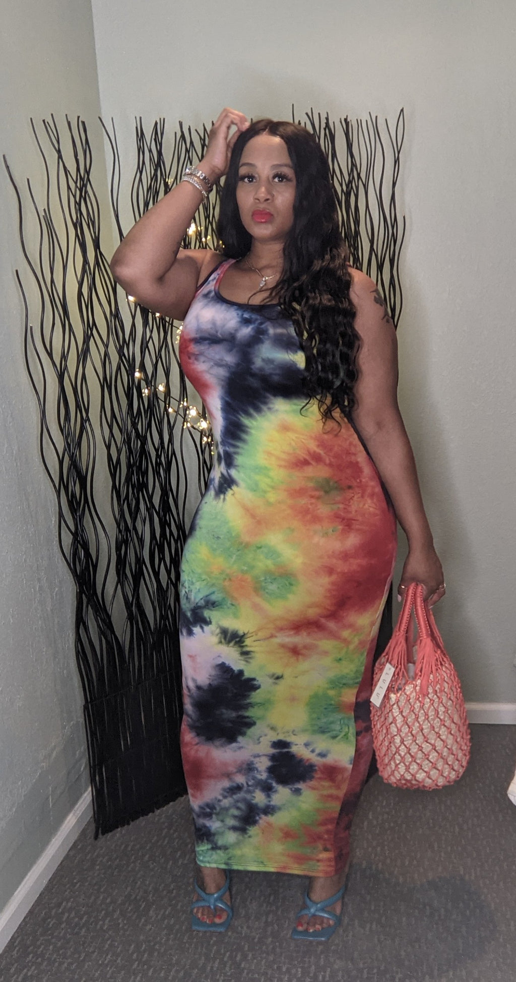 COLOR ME BADD TIE DYE MAXI DRESS