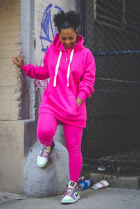 HOT PINK HOODIE WITH MATCHING LEGGINGS