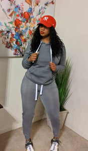 GRAY STONEWASH PULLOVER SWEATSUITE