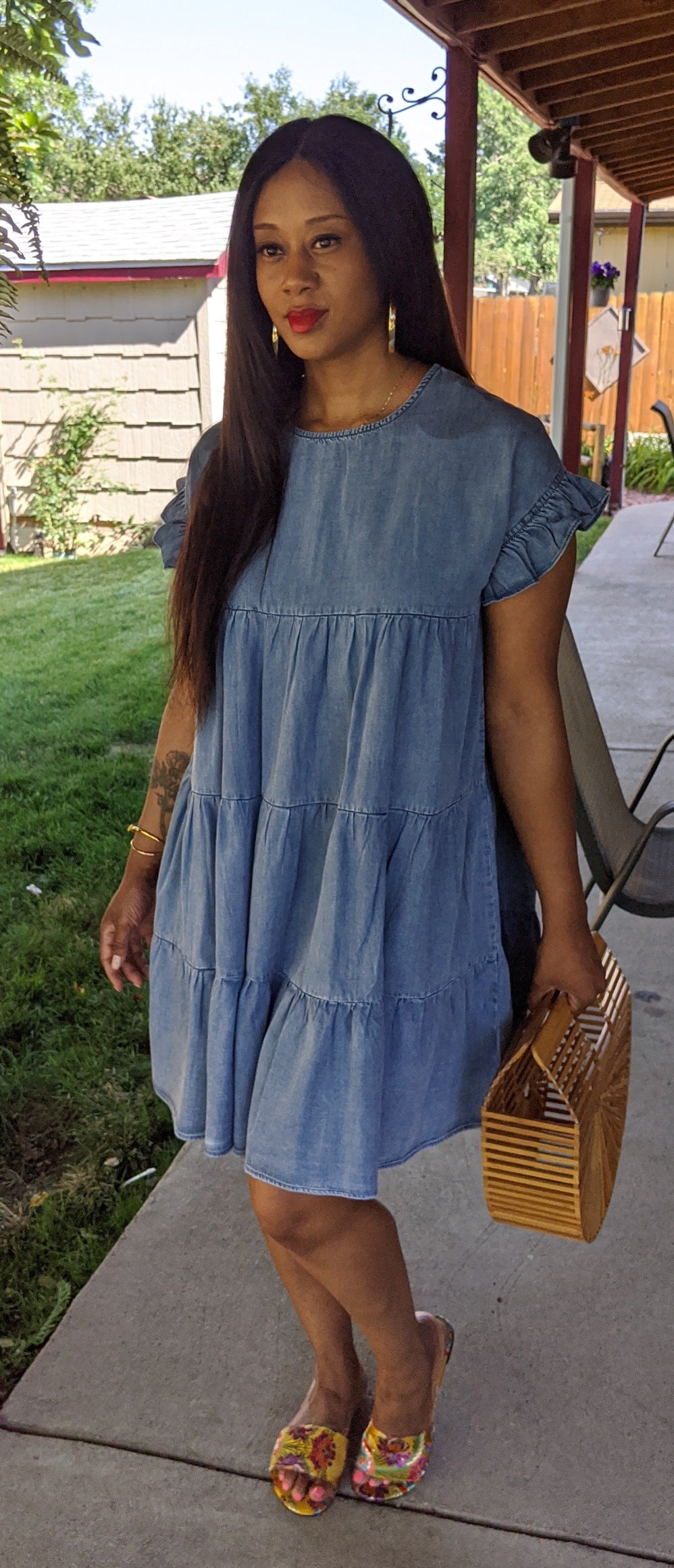 BABYDOLL DENIM DRESS