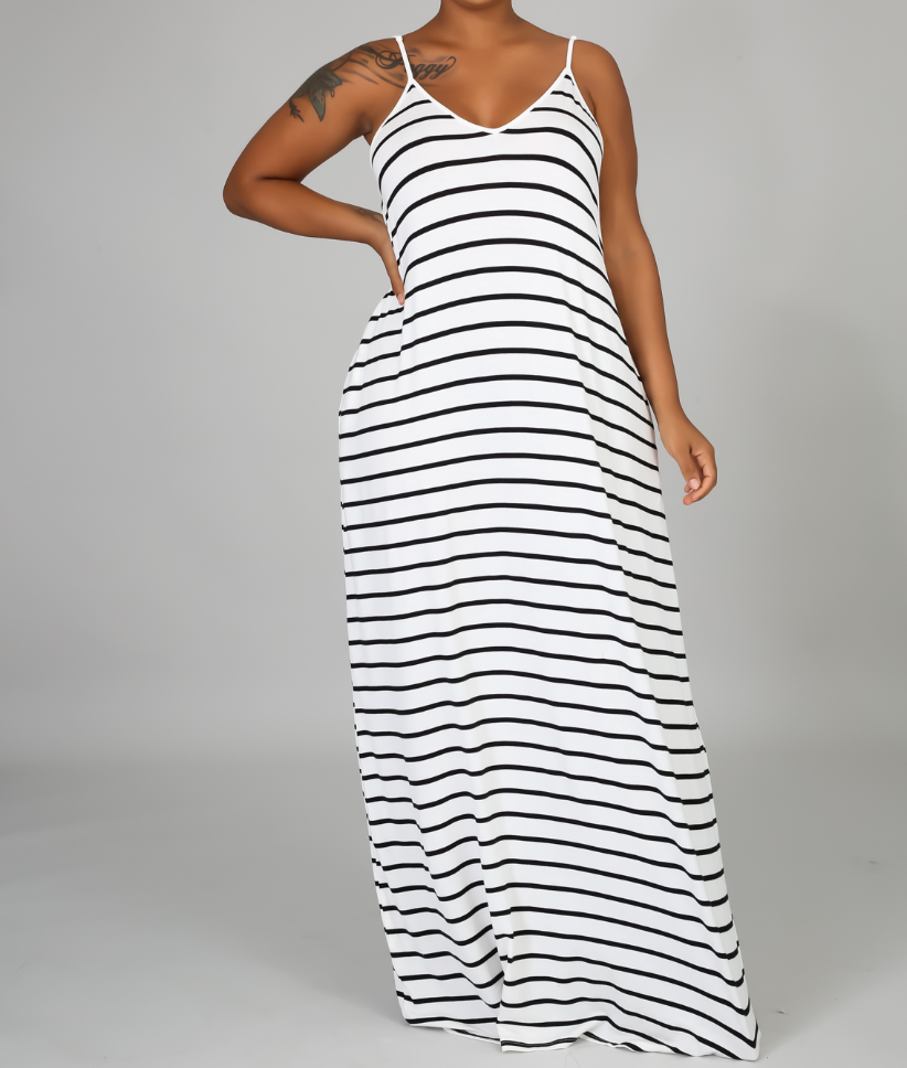 STRIPED MAXI DRESS