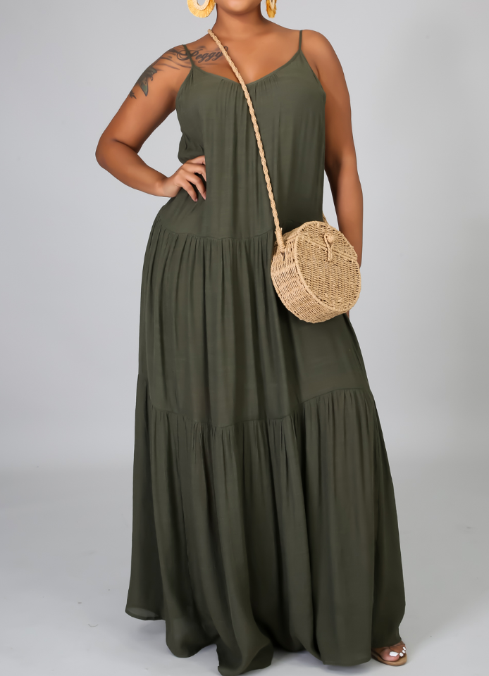 CARMEN MAXI DRESS (OLIVE)