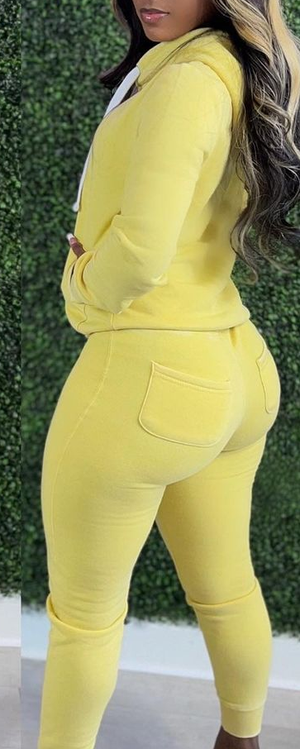 LEMON DROP STONEWASH PULLOVER SWEATSUITE