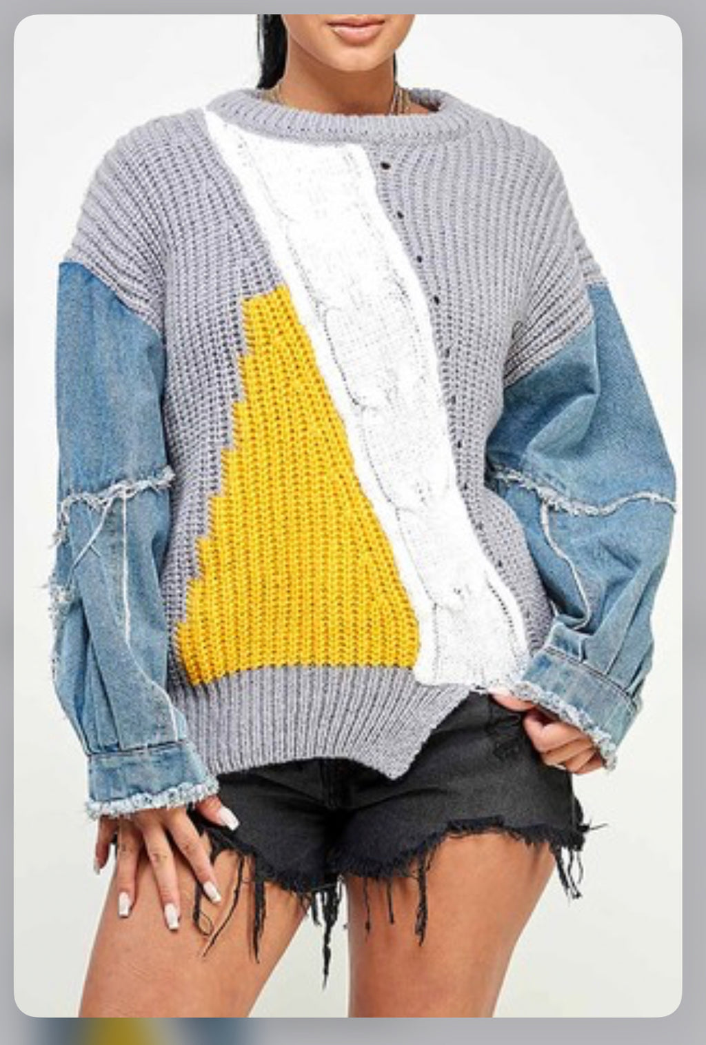 Denim Knitted Sweater